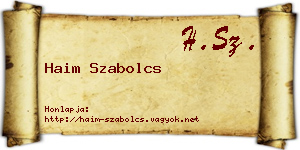 Haim Szabolcs névjegykártya