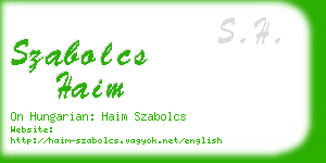 szabolcs haim business card